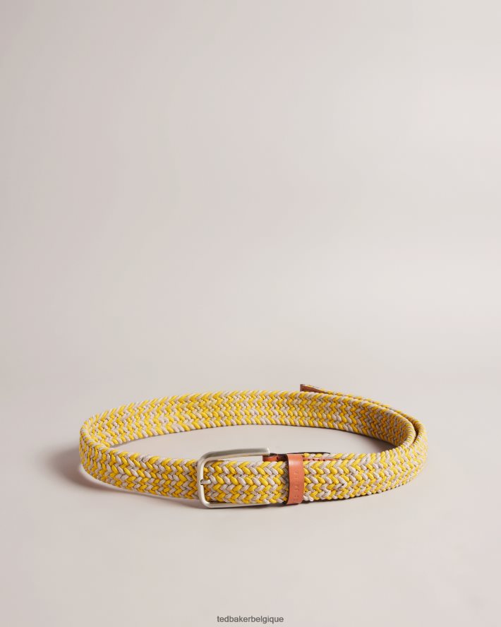 être Ted Baker Hommes ceinture élastique tissée callen jaune FR8J421989 accessoires