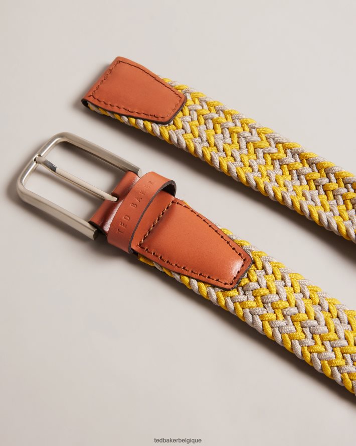 être Ted Baker Hommes ceinture élastique tissée callen jaune FR8J421989 accessoires