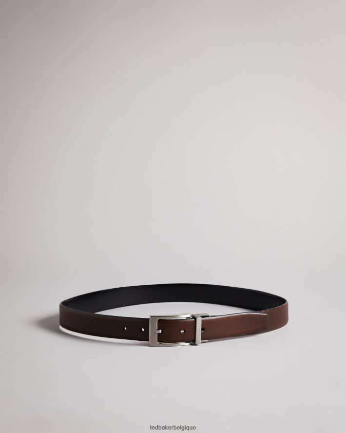 être Ted Baker Hommes ceinture réversible en cuir karmer chocolat FR8J421831 accessoires
