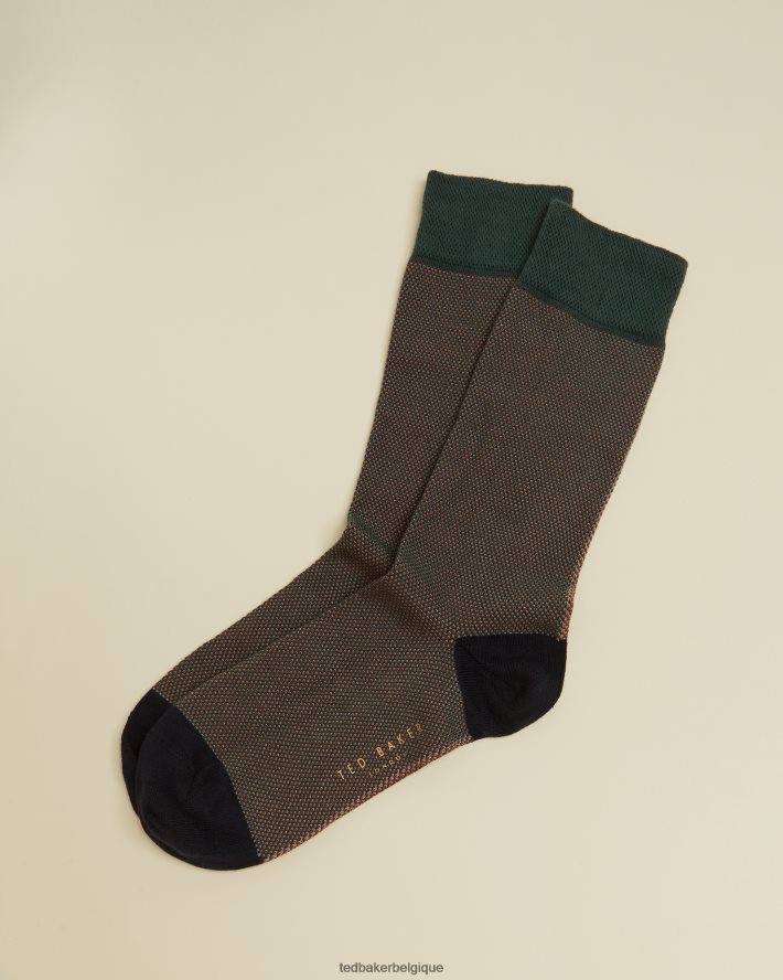 être Ted Baker Hommes chaussettes colorées à rayures joaquin orange foncé FR8J422079 accessoires