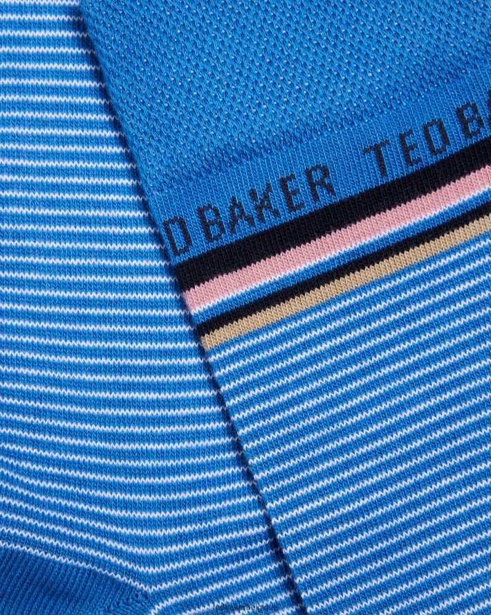 être Ted Baker Hommes chaussettes fines à rayures bleu FR8J421862 accessoires