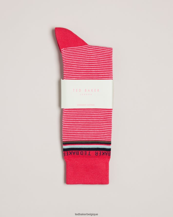 être Ted Baker Hommes chaussettes fines à rayures rose FR8J421994 accessoires