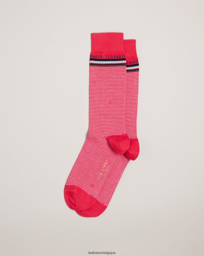 être Ted Baker Hommes chaussettes fines à rayures rose FR8J421994 accessoires