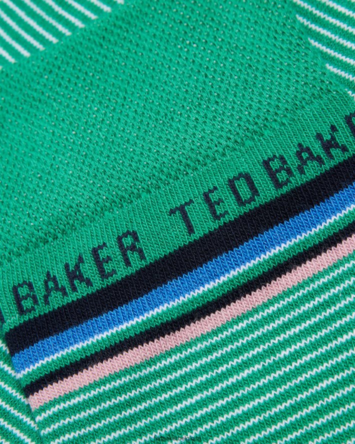 être Ted Baker Hommes chaussettes fines à rayures vert FR8J421865 accessoires