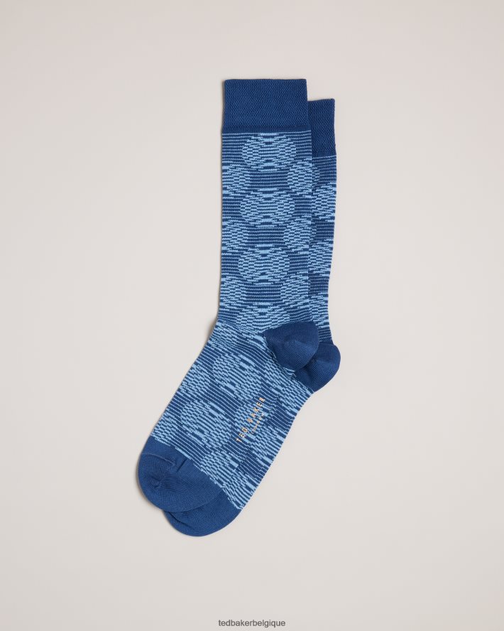 être Ted Baker Hommes chaussettes géométriques circulaires circsok bleu FR8J421835 accessoires