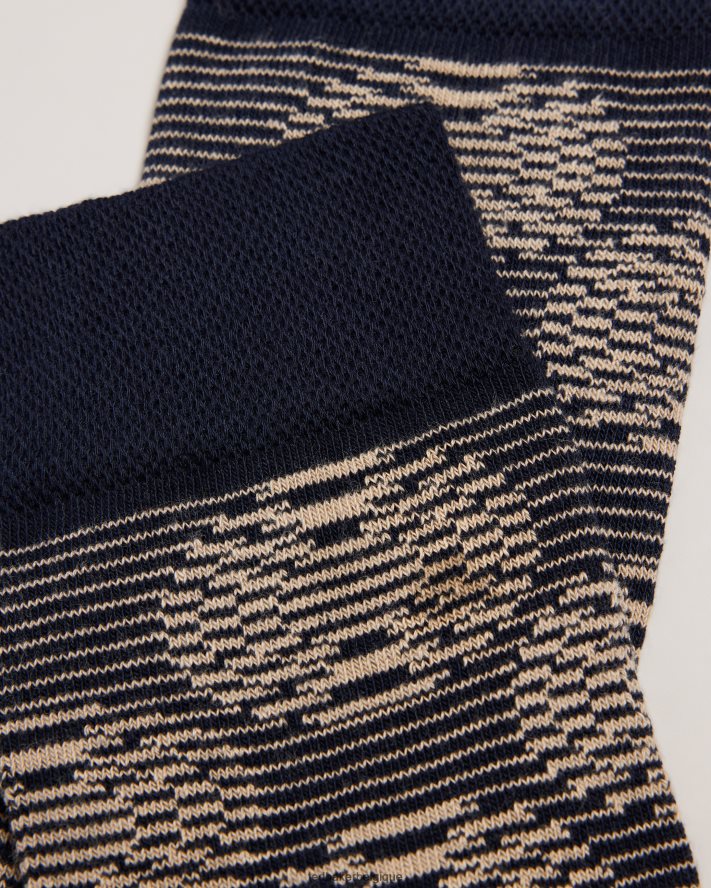 être Ted Baker Hommes chaussettes géométriques circulaires circsok bleu marine foncé FR8J421986 accessoires