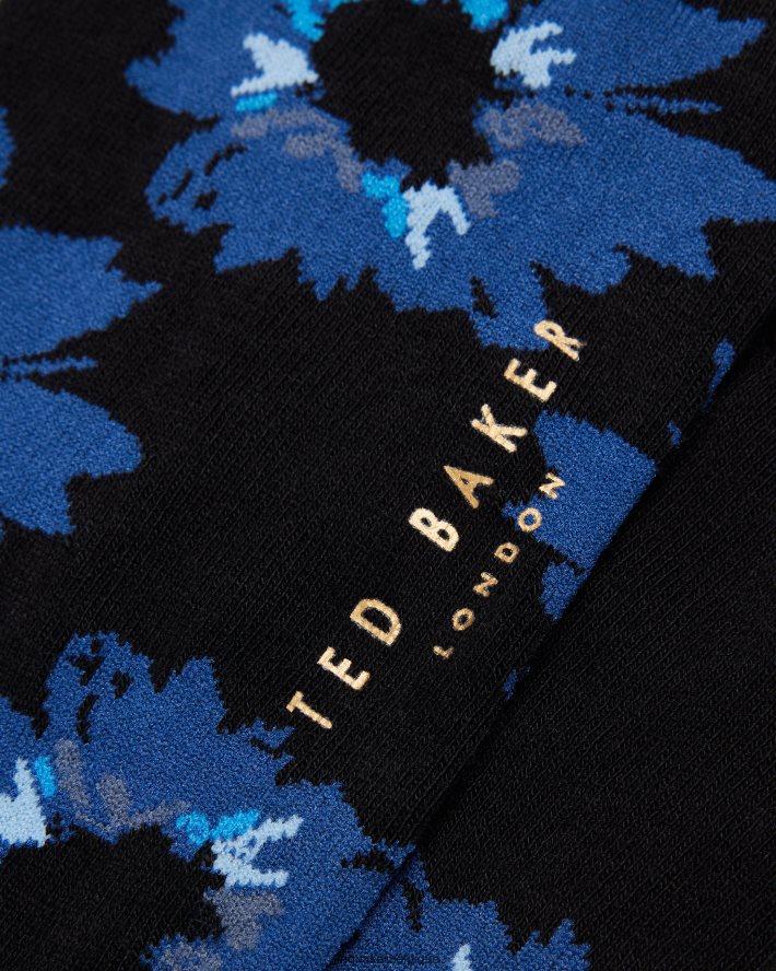 être Ted Baker Hommes chaussettes à imprimé floral peint newflor bleu marine foncé FR8J421947 accessoires