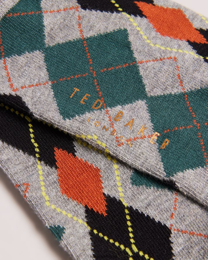 être Ted Baker Hommes chaussettes à motif fair-isle fairpat gris FR8J422005 accessoires
