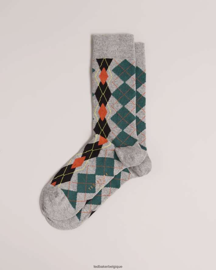 être Ted Baker Hommes chaussettes à motif fair-isle fairpat gris FR8J422005 accessoires