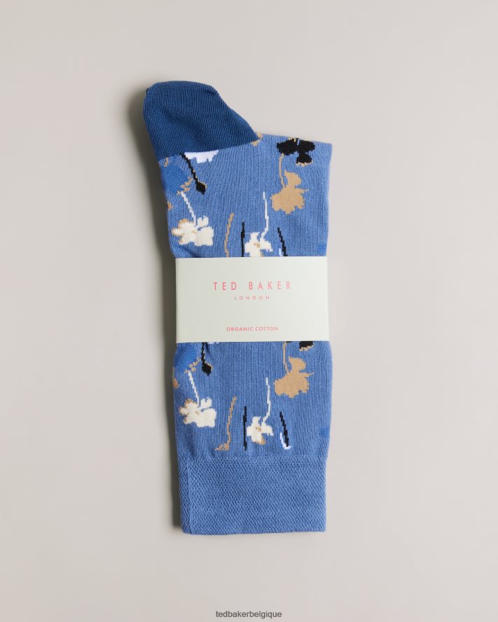 être Ted Baker Hommes chaussettes à motif floral florsoc bleu FR8J421943 accessoires