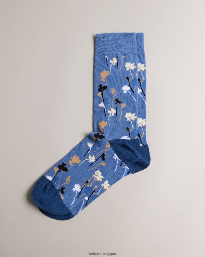 être Ted Baker Hommes chaussettes à motif floral florsoc bleu FR8J421943 accessoires
