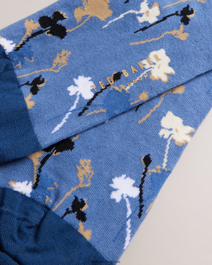 être Ted Baker Hommes chaussettes à motif floral florsoc bleu FR8J421943 accessoires