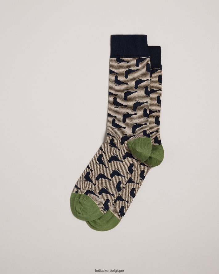 être Ted Baker Hommes chaussettes pidgsok à imprimé pigeon bleu marine foncé FR8J421987 accessoires