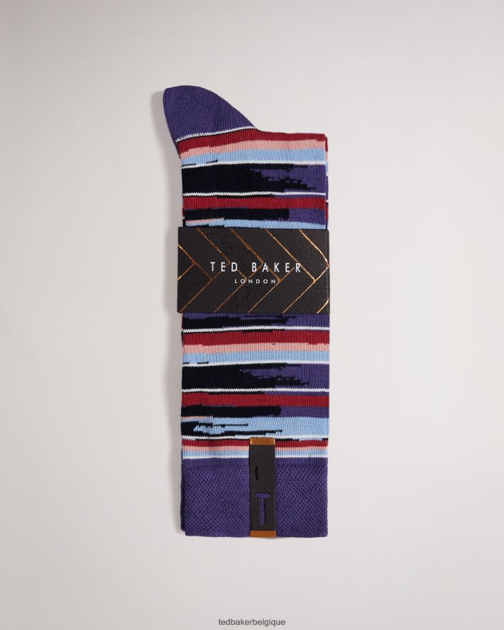 être Ted Baker Hommes chaussettes à rayures bleu FR8J422080 accessoires