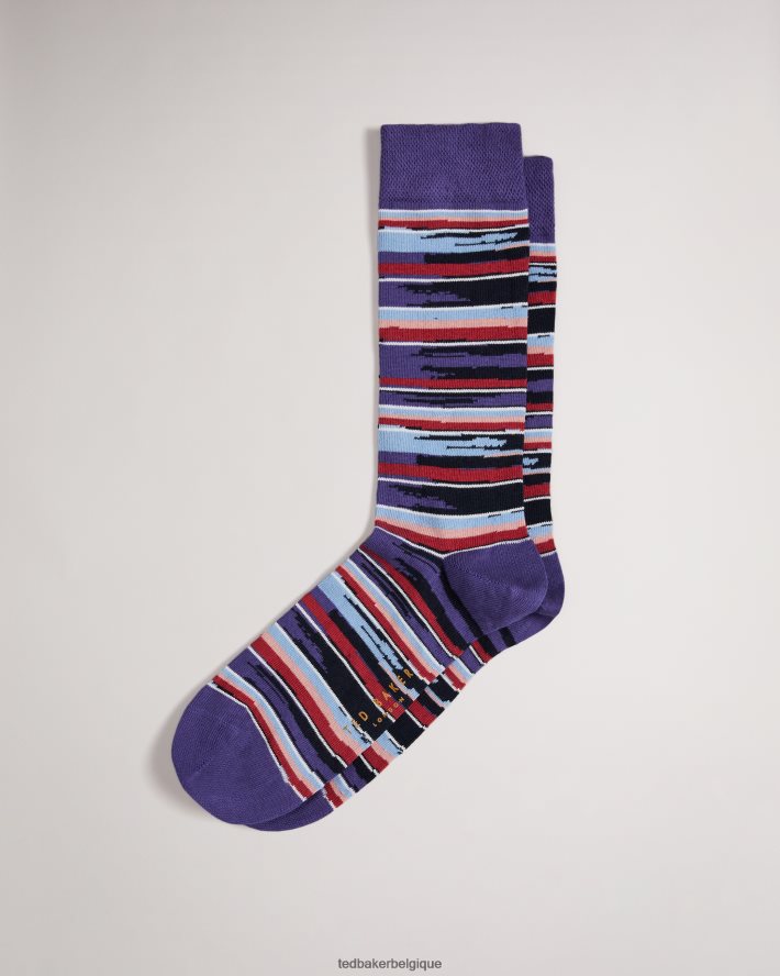 être Ted Baker Hommes chaussettes à rayures bleu FR8J422080 accessoires