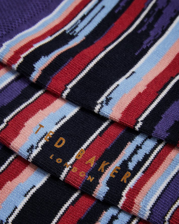 être Ted Baker Hommes chaussettes à rayures bleu FR8J422080 accessoires