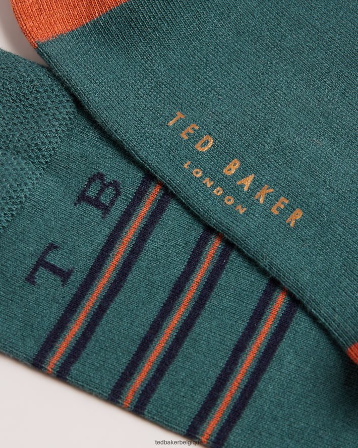 être Ted Baker Hommes chaussettes à rayures teebees vert FR8J422004 accessoires