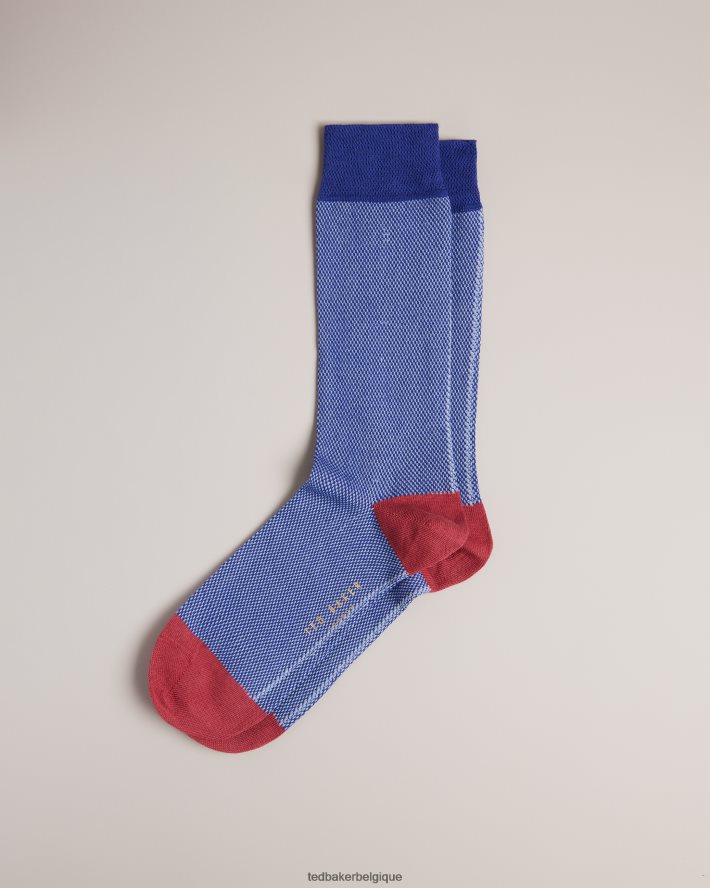 être Ted Baker Hommes chaussettes semi-unis tedtext bleu FR8J421906 accessoires