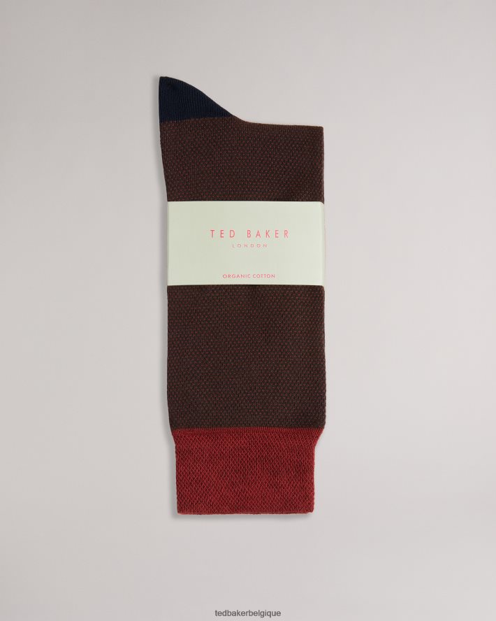 être Ted Baker Hommes chaussettes semi-unis tedtext orange FR8J421997 accessoires