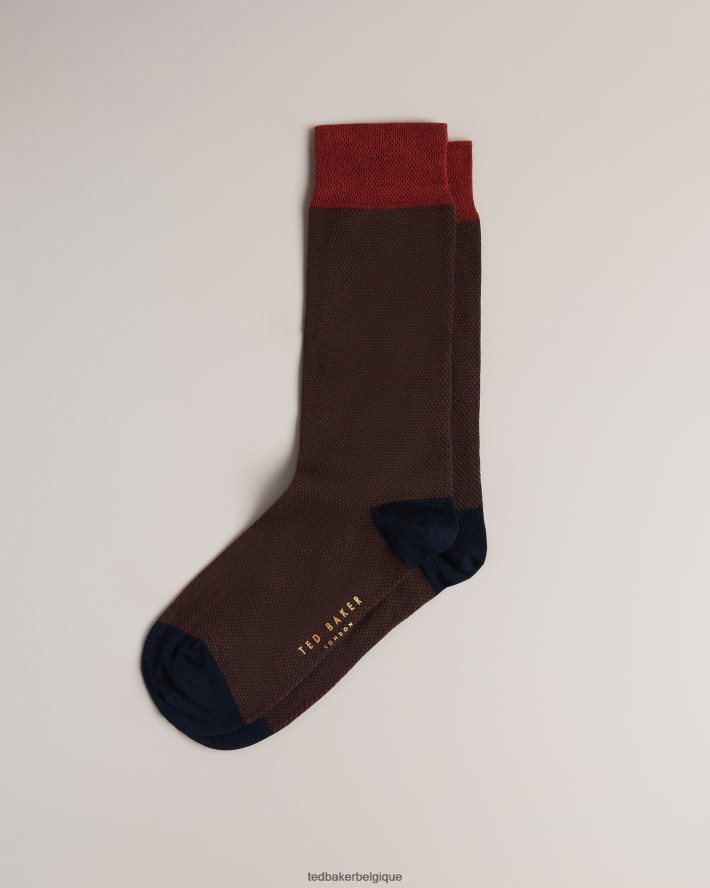 être Ted Baker Hommes chaussettes semi-unis tedtext orange FR8J421997 accessoires