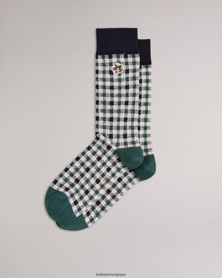 être Ted Baker Hommes détacher les chaussettes à carreaux vert FR8J422003 accessoires