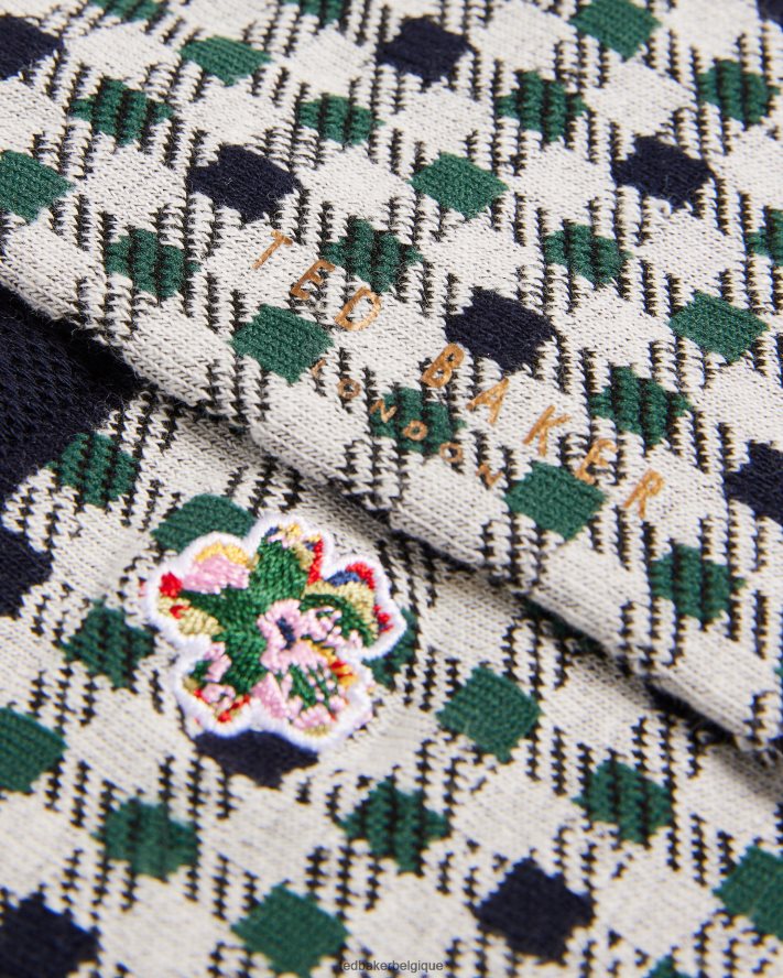 être Ted Baker Hommes détacher les chaussettes à carreaux vert FR8J422003 accessoires