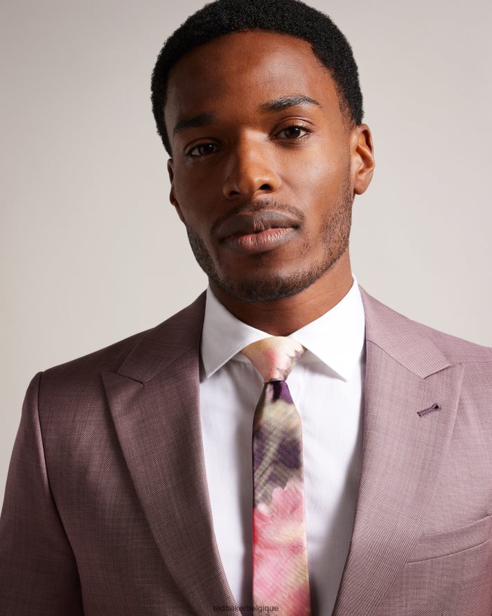 être Ted Baker Hommes cravate en soie floue à imprimé floral rose FR8J421919 accessoires