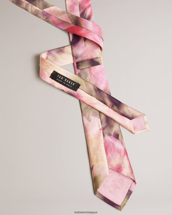 être Ted Baker Hommes cravate en soie floue à imprimé floral rose FR8J421919 accessoires