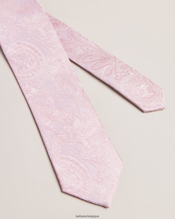 être Ted Baker Hommes cravate en soie à motif cachemire Meews rose sombre FR8J422040 accessoires