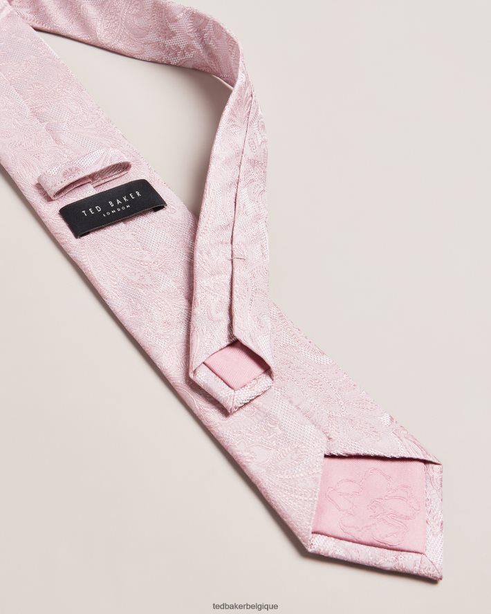 être Ted Baker Hommes cravate en soie à motif cachemire Meews rose sombre FR8J422040 accessoires