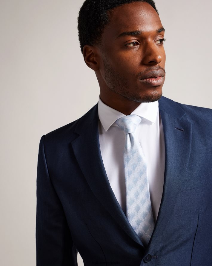 être Ted Baker Hommes cravate jacquard éventail Herro bleu FR8J421877 accessoires