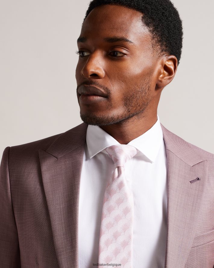 être Ted Baker Hommes cravate jacquard éventail Herro rose sombre FR8J421968 accessoires