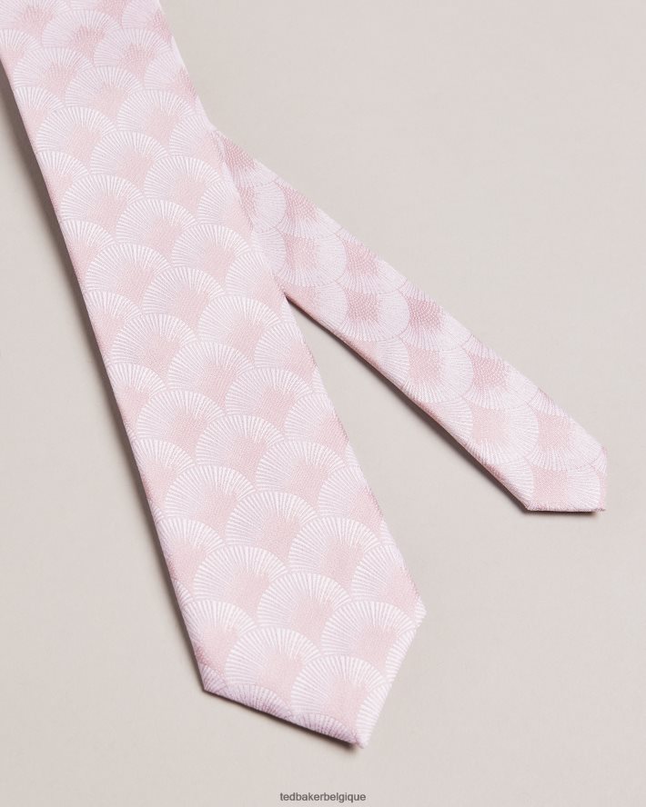 être Ted Baker Hommes cravate jacquard éventail Herro rose sombre FR8J421968 accessoires