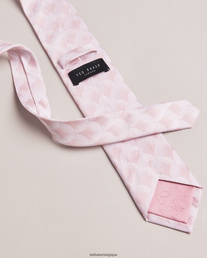 être Ted Baker Hommes cravate jacquard éventail Herro rose sombre FR8J421968 accessoires