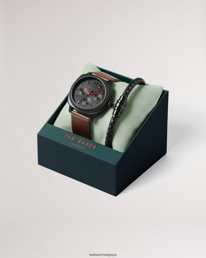 être Ted Baker Hommes coffret cadeau montre et bracelet Butch brun FR8J421956 accessoires