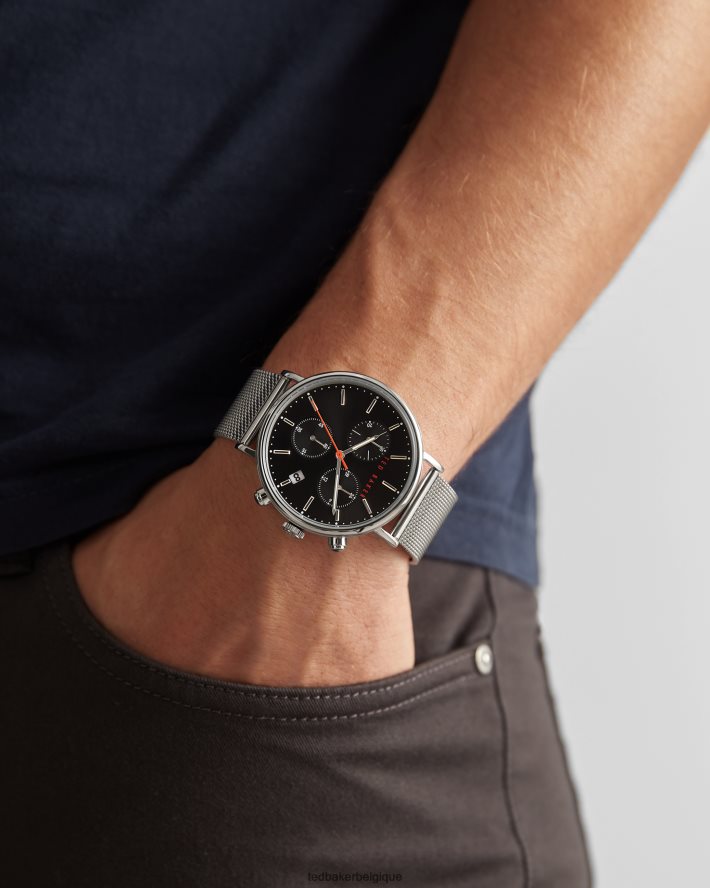 être Ted Baker Hommes montre à bracelet en maille mimose couleur argent FR8J421905 accessoires