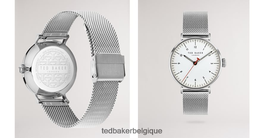 être Ted Baker Hommes montre à bracelet en maille mousse couleur argent FR8J422048 accessoires