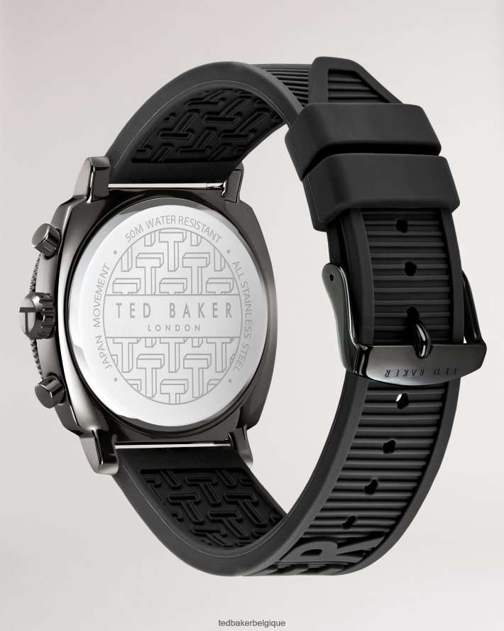 être Ted Baker Hommes montre à bracelet en silicone argenté noir FR8J422050 accessoires