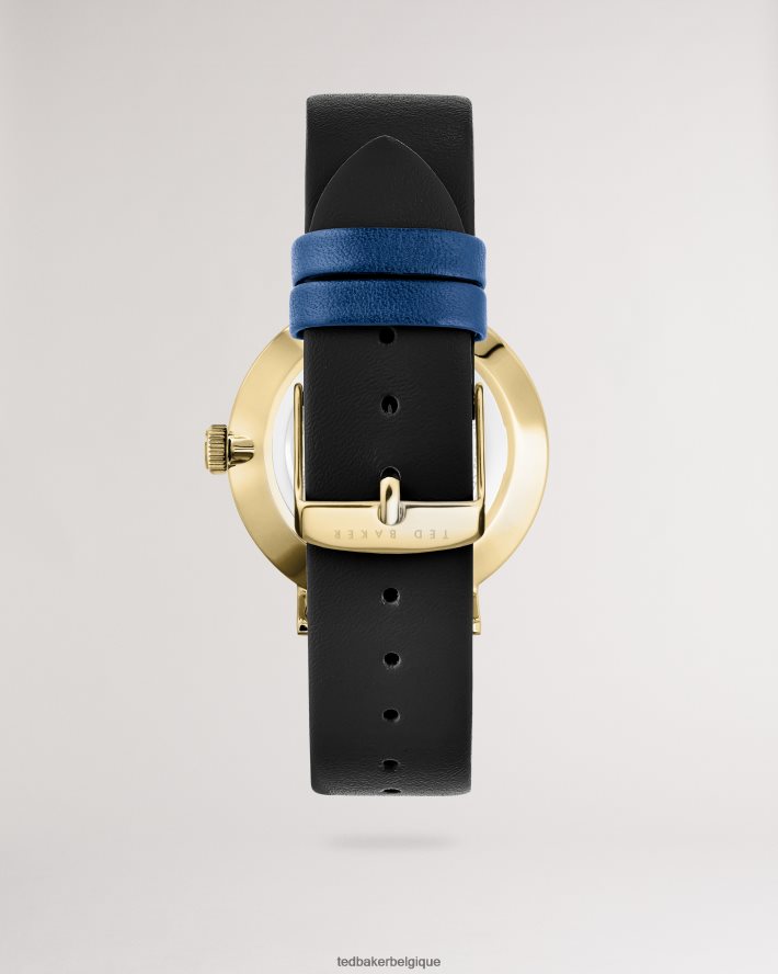 être Ted Baker Hommes montre cloque en métal et cuir noir FR8J422061 accessoires