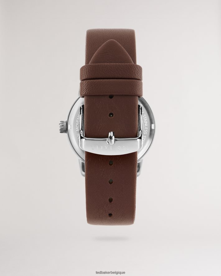 être Ted Baker Hommes montre monogramme avec bracelet en cuir ver bronzer FR8J421908 accessoires