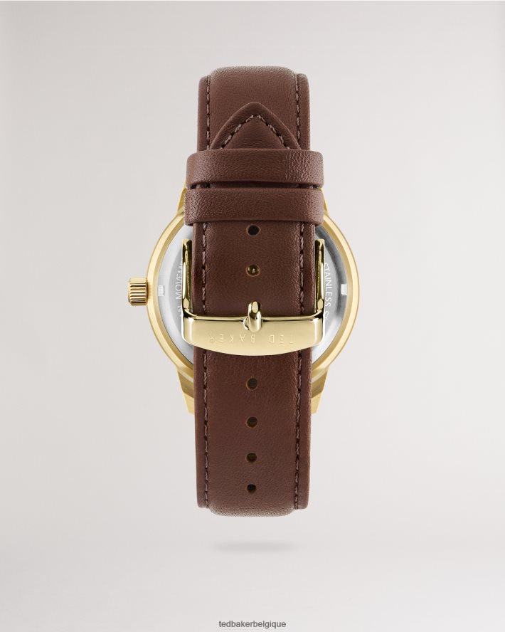 être Ted Baker Hommes montre mynet rétro bracelet en cuir lisse brun FR8J421875 accessoires