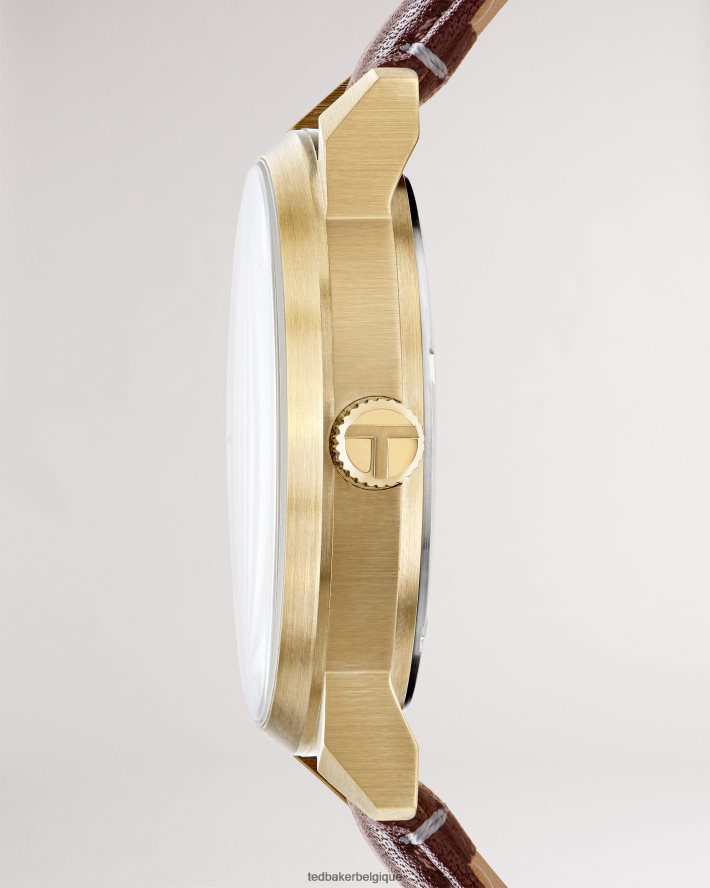 être Ted Baker Hommes montre mynet rétro bracelet en cuir lisse brun FR8J421875 accessoires