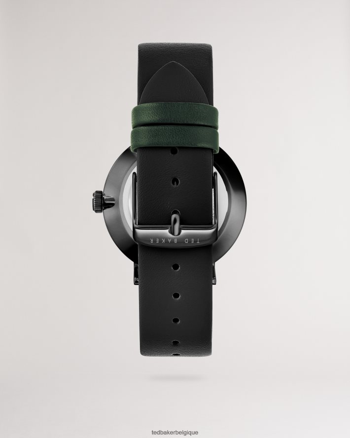 être Ted Baker Hommes montre timene bracelet cuir lisse noir noir FR8J421904 accessoires