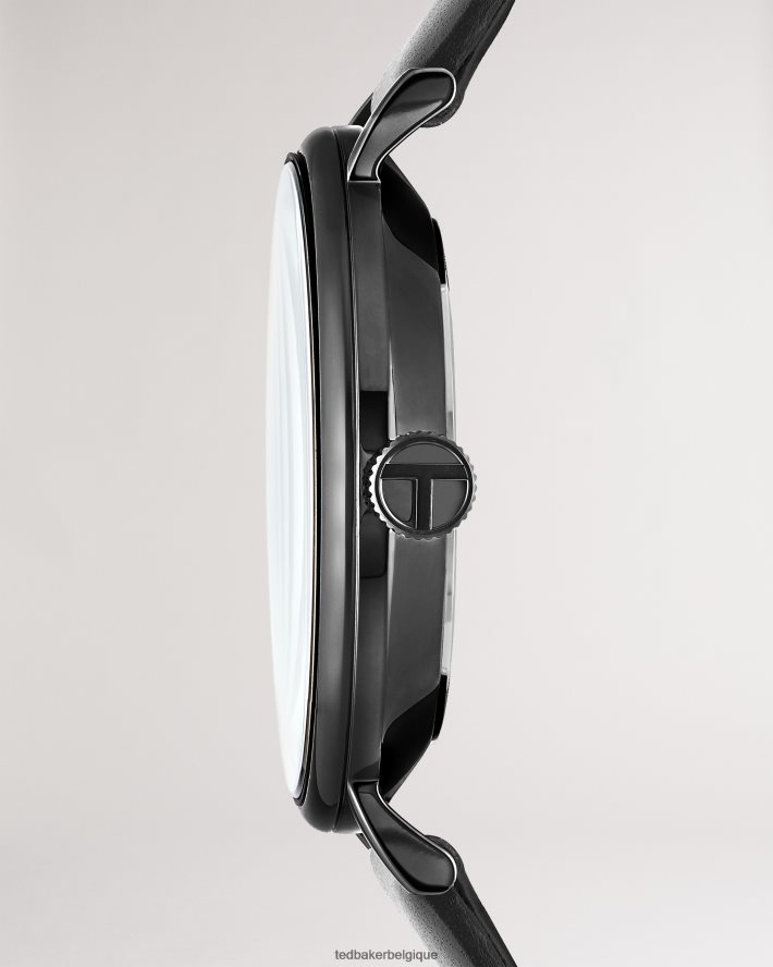 être Ted Baker Hommes montre timene bracelet cuir lisse noir noir FR8J421904 accessoires