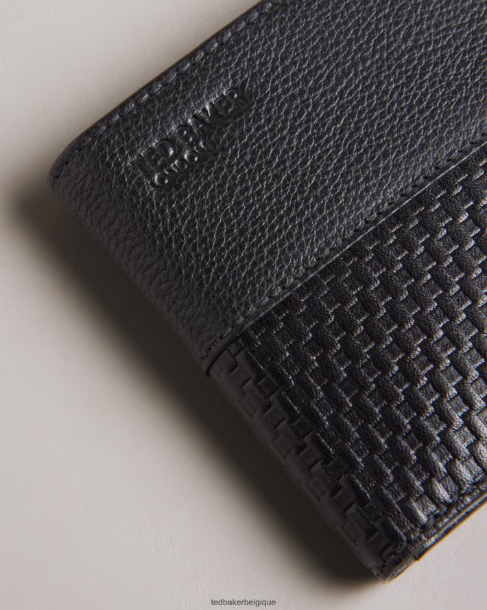 être Ted Baker Hommes portefeuille à deux volets romul à texture tissée noir FR8J421897 accessoires