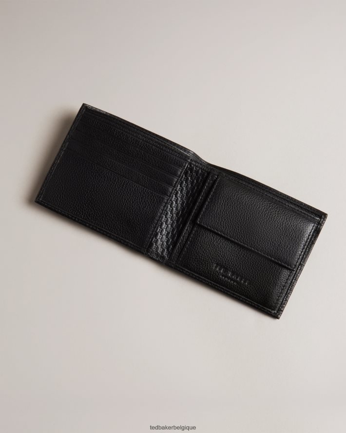 être Ted Baker Hommes portefeuille à deux volets romul à texture tissée noir FR8J421897 accessoires