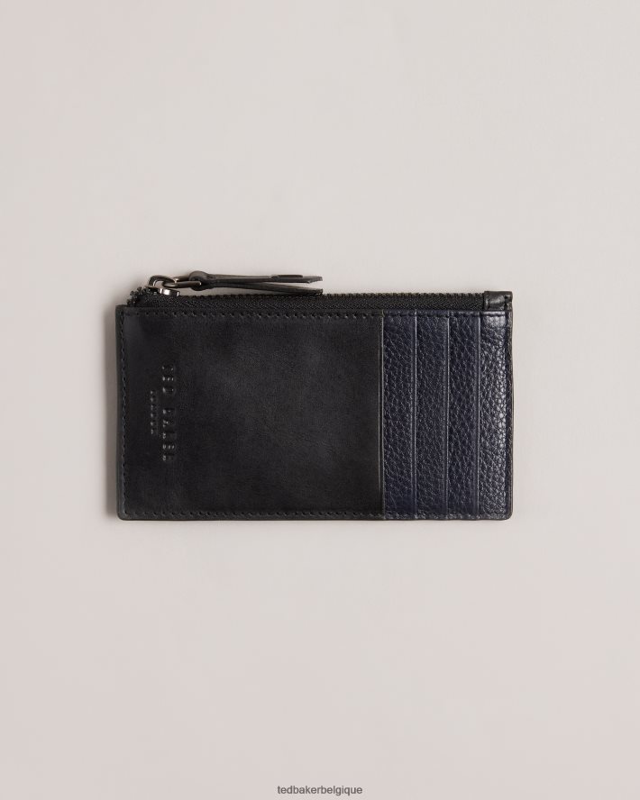être Ted Baker Hommes porte-cartes fineas en cuir ciré noir FR8J421907 accessoires