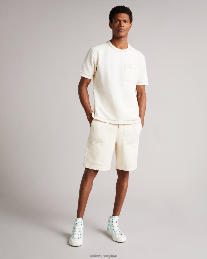 être Ted Baker Hommes sneaker montante en toile imprimée rranip blanc FR8J422087 chaussures