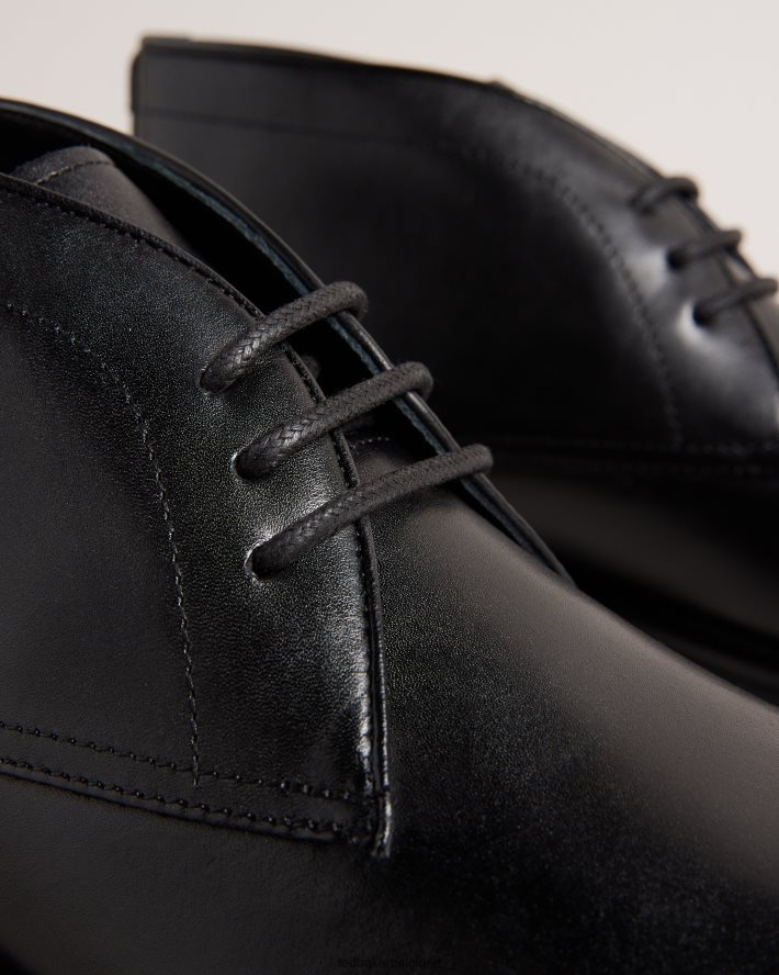 être Ted Baker Hommes bottes chukka en cuir à semelle boutonnée andreew noir FR8J421799 chaussures