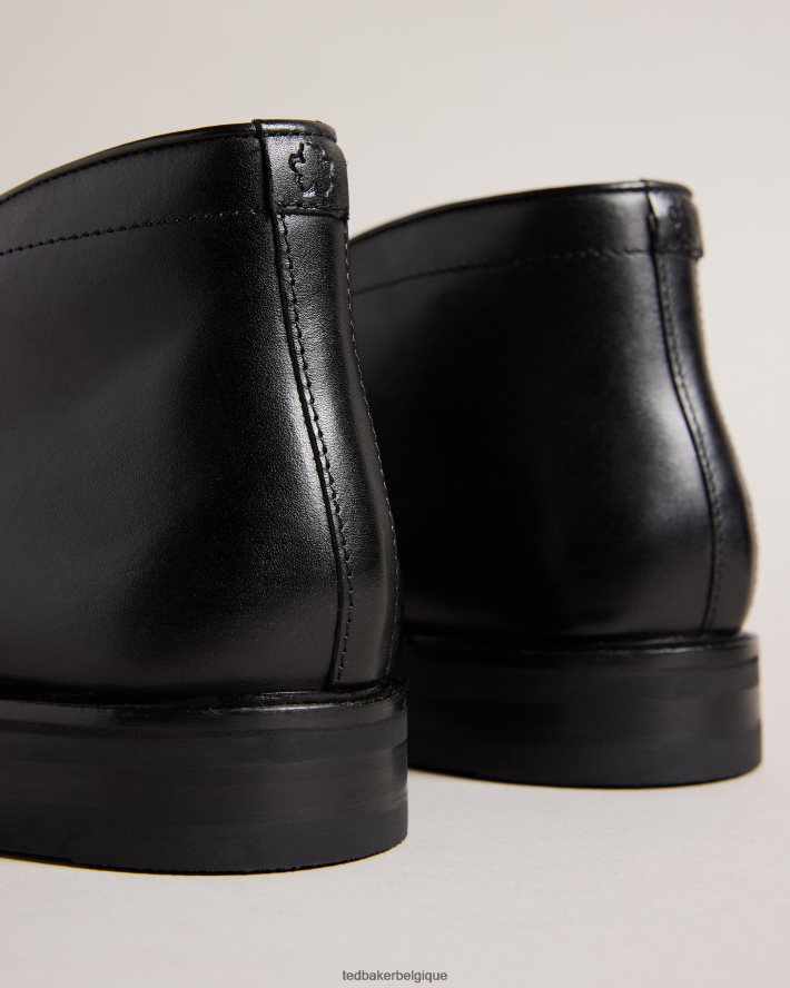 être Ted Baker Hommes bottes chukka en cuir à semelle boutonnée andreew noir FR8J421799 chaussures
